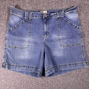 Faded Glory Shorts Womens Sz 18 Blue Stretch‎ Denim Jean Short Bermuda